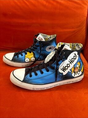 Converse Blue and Black Cartoon High-Top Sneakers - The Simpsons Woo-Hoo! 13M